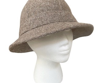 Vintage wool Studio Donegal brown bucket bowler hat