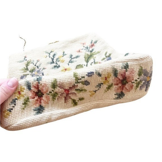 Vintage CHRISTINE Needlepoint Floral Handbag - image 2