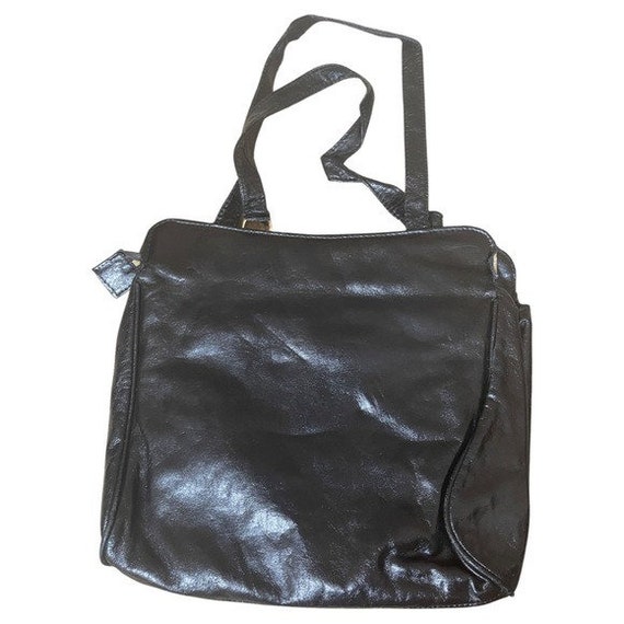 Vintage Black Square Tote - Classic Chic Bag - image 3