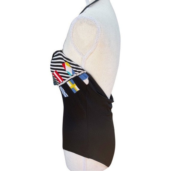 Vintage 90s Nautical Stripe Sunkiss Swimsuit - Ti… - image 4