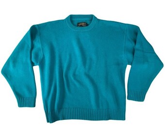 Vintage Eddie Bauer teal green classic crewneck sweater