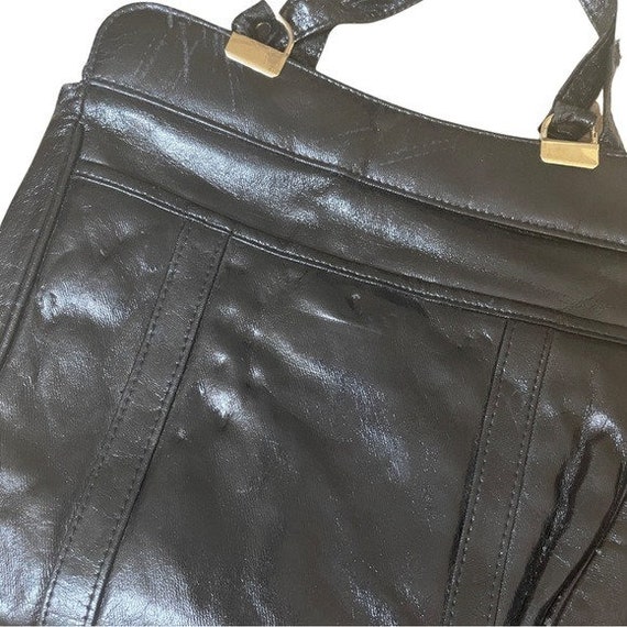 Vintage Black Square Tote - Classic Chic Bag - image 2