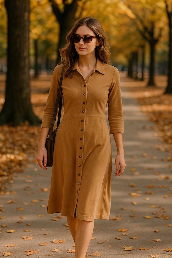 New With Tags Tan Vintage Button-up Long Sleeve Dress Shirt - Etsy UK