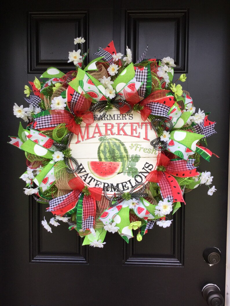 Front Door Wreath Door Hanger Watermelon Wreath Summer Wreath Watermelon Door Decor Everyday Wreath Spring Wreath