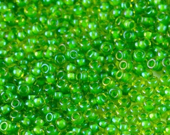11-306 TOHO 11/0 Round - Inside-Color Jonquil/Shamrock Lined - TOHO Seed Beads