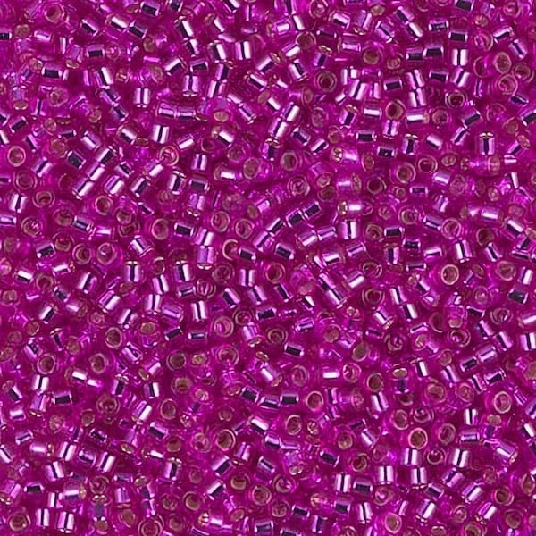 DB1340 Delica 11/0 Dyed Silver-Lined Fuchsia - Miyuki Seed Beads