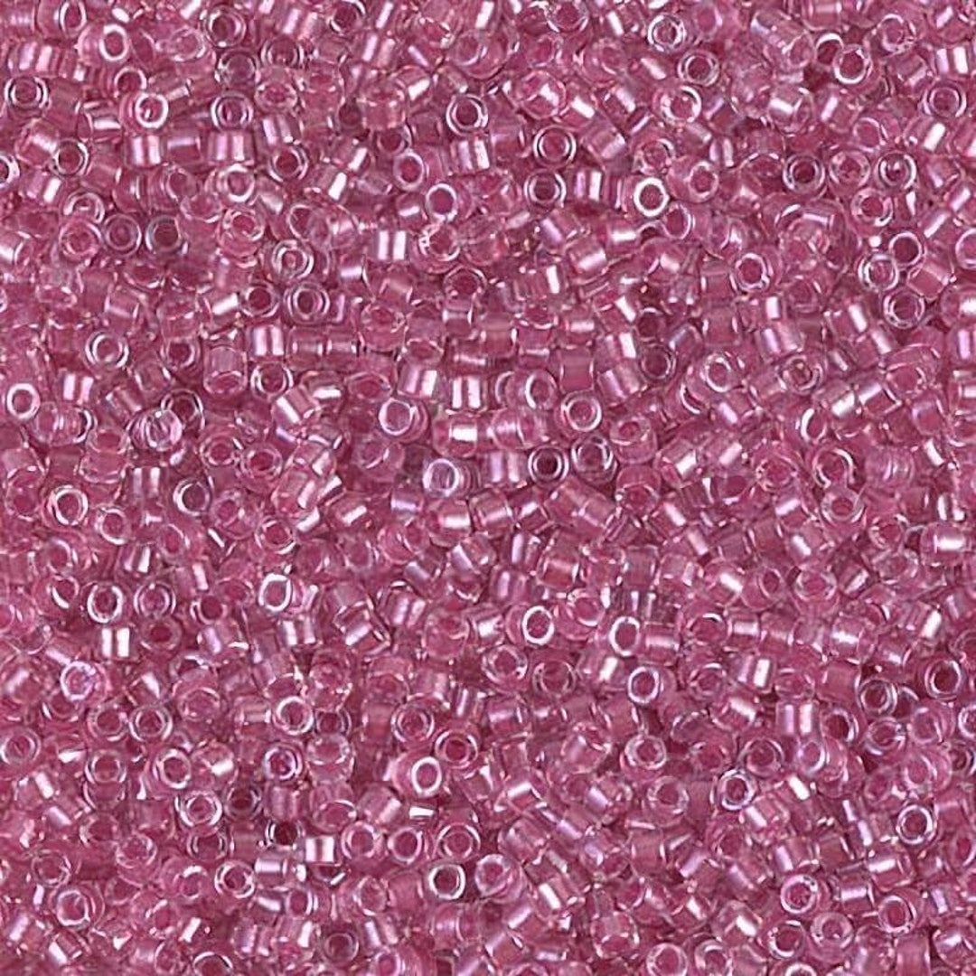 DB0902 Delica 11/0 Sparkling Peony Pink Lined Crystal