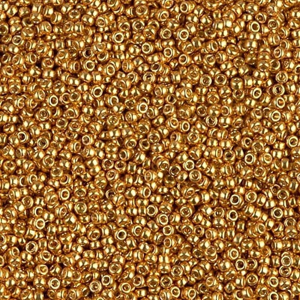 15-4203 Duracoat Galvanized Yellow Gold - 15/0 Miyuki Round Seed Beads
