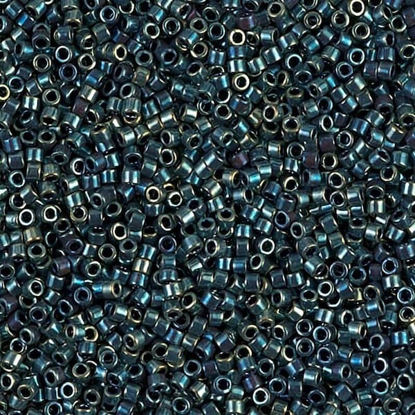 DB1006 Delica 11/0 Metallic Blue Green Gold Iris - Miyuki Seed Beads