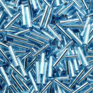 TB-03-23 Silver-Lined Aquamarine - TOHO 9mm Bugle Beads #3