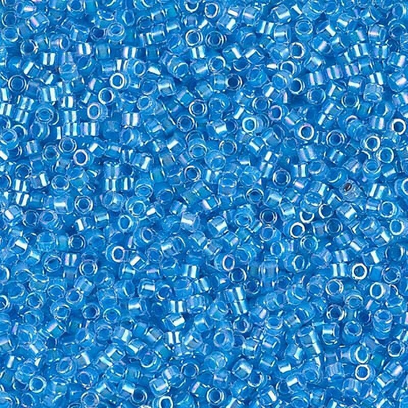 DB0076 Delica 11/0 Light Blue Lined Crystal AB - Miyuki Seed Beads