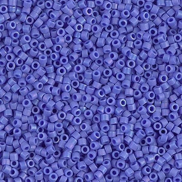 DB1597 Delica 11/0 Matte Opaque Cyan Blue AB - Miyuki Seed Beads