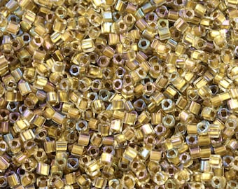 TC-01-262 Inside-Color Crystal / Gold Lined - TOHO 1.5mm Cube Beads