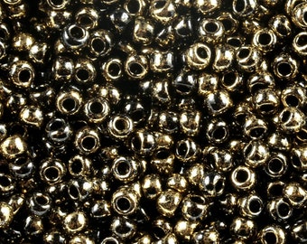11-1706 TOHO 11/0 Round - Gilded Marble Black - TOHO Seed Beads