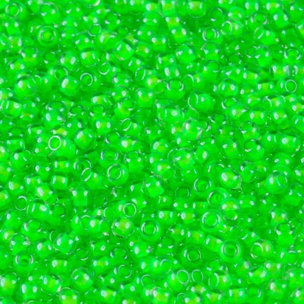 11-805 TOHO 11/0 Round - Luminous Neon Green - TOHO Seed Beads