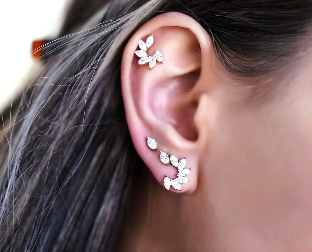 Gold Studs Diamond Stud Earrings Rose Gold Stud Earrings Etsy