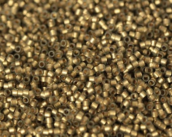 999F TOHO Treasure 11/0 - Frosted Gold-Lined Black Diamond - TOHO Seed Beads