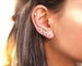Gold Ear Crawler, Ear climber, Silver Ear Cuff, Gold Leaf Earrings, Wedding earrings, Party Earrings, crystal earrings, rose gold ear vines 