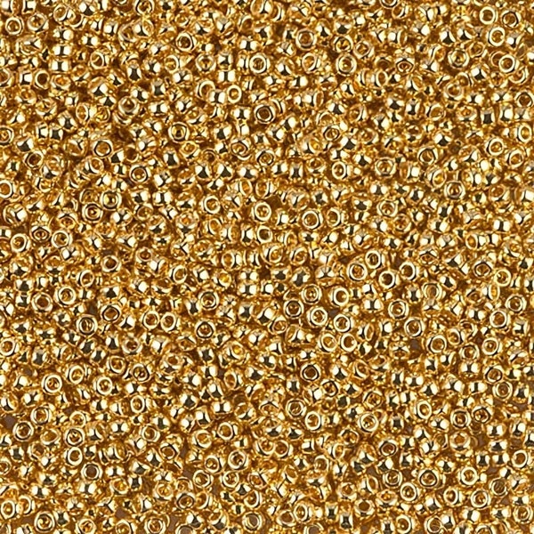 15-191 24kt Gold Plated - 15/0 Miyuki Round Seed Beads
