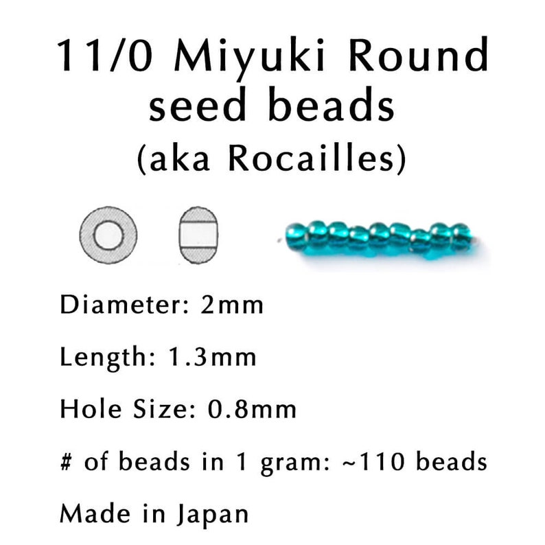 11-191 24kt Gold Plated 11/0 Miyuki Round Seed Beads image 2