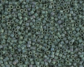 DB0373 Delica 11/0 Matte Metallic Sage Green Luster - Miyuki Seed Beads (DB-373)