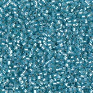 DB0691 Delica 11/0 Dyed Semi-Frosted Silver-Lined Mint Green - Miyuki Seed Beads (DB-691)