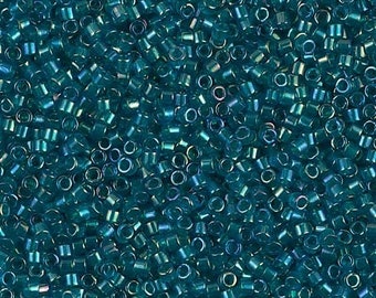 DB1764 Delica 11/0 Emerald Lined Aqua AB - Miyuki Seed Beads