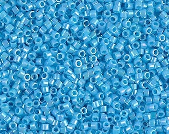 DB0164 Delica 11/0 Opaque Turquoise Blue AB - Miyuki Seed Beads (DB-164)