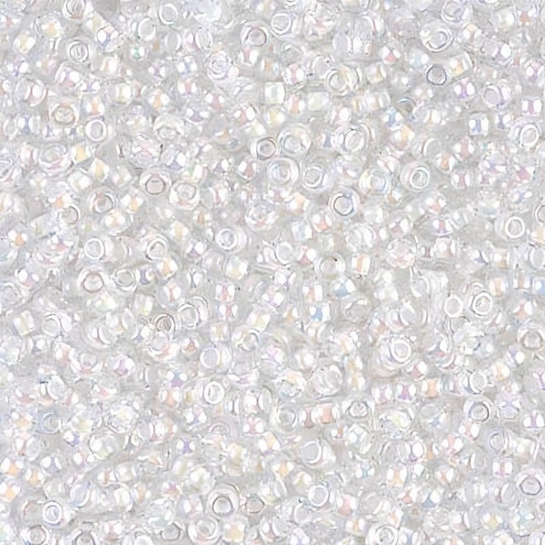 11-284 White Lined Crystal AB - 11/0 Miyuki Round Seed Beads