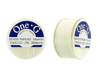 TOHO One-G Beading Thread #1 - White (also available in 22 colors)