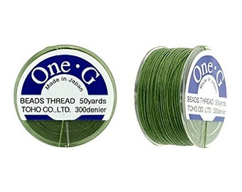 TOHO One-G Beading Thread #12 - Green (also available in 22 colors)