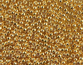 11-191 24kt Gold Plated - 11/0 Miyuki Round Seed Beads