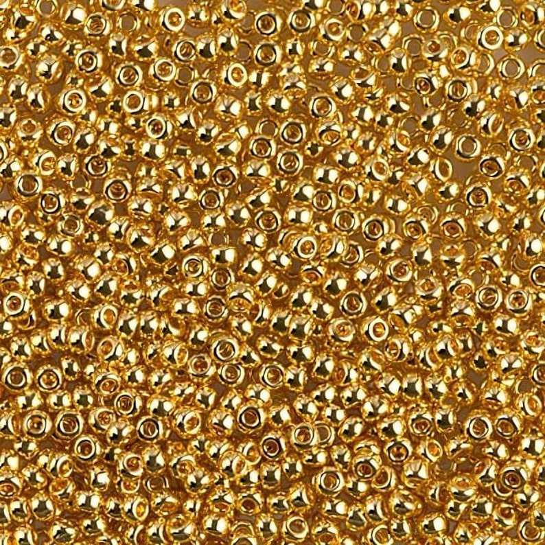 11-191 24kt Gold Plated 11/0 Miyuki Round Seed Beads image 1