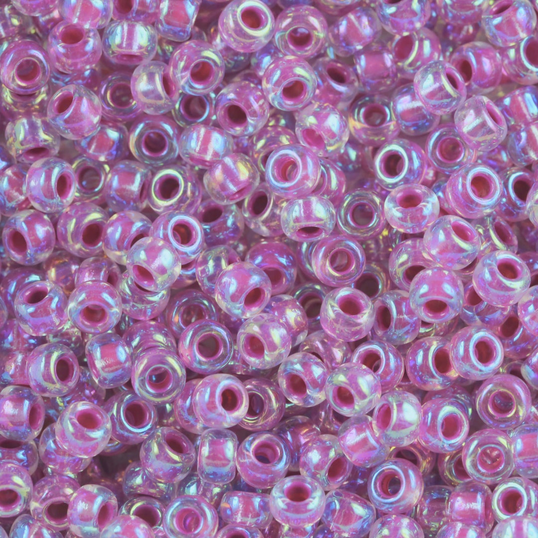 【Miyuki 】 6-264 Raspberry Lined Crystal AB - 6/0 Miyuki Round Seed Beads - Etsy