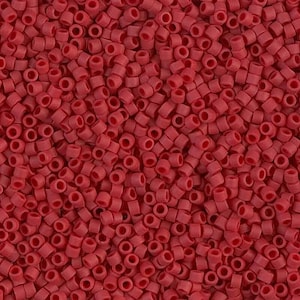 DB0796 Delica 11/0 Dyed Semi-Frosted Opaque Red - Miyuki Seed Beads (DB-796)