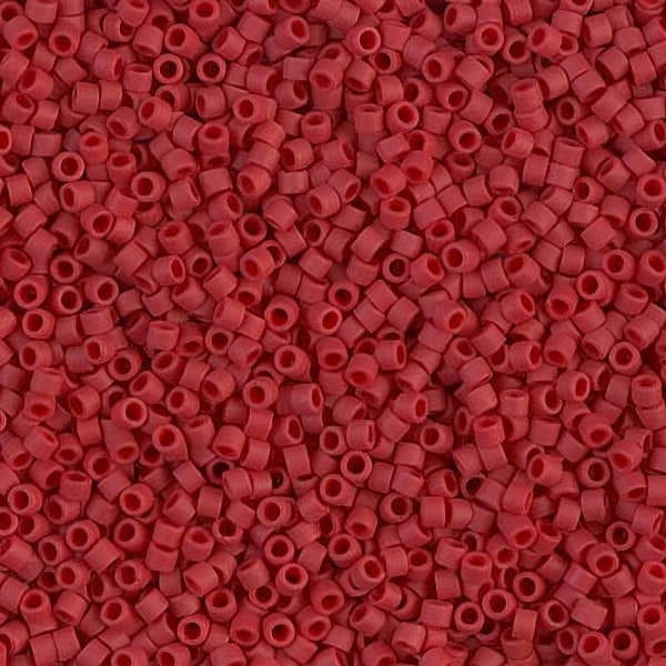 DB0796 Delica 11/0 Dyed Semi-Frosted Opaque Red - Miyuki Seed Beads (DB-796)