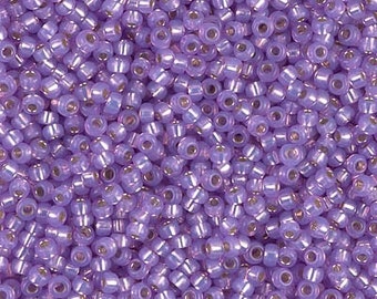 11-574 Dyed Lilac Silver-Lined Alabaster - 11/0 Miyuki Round Seed Beads