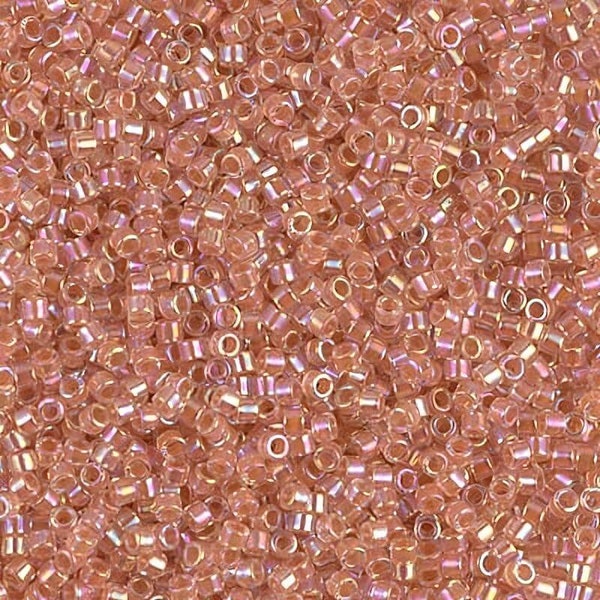 DB0054 Delica 11/0 Dark Peach Lined Crystal AB - Miyuki Seed Beads (DB-54)