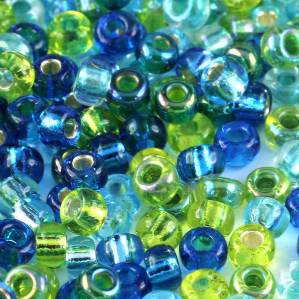 6-MIX-07 Electric Blue Lagoon - 6/0 Miyuki Round Seed Beads Mix