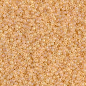 15-132FR Matte Transparent Light Topaz AB - 15/0 Miyuki Round Seed Beads