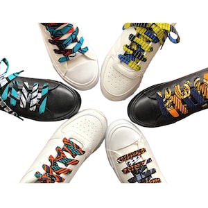African Print Shoe Laces, Ankara Shoe Laces, Sneaker Shoestrings, Wax Laces, Trainer Shoe Laces, Bootstraps, Handmade Shoelaces | Afritude