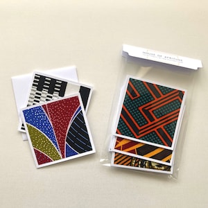 African Print Cards | Ankara Notecards | Ethnic Cards | Stocking Filler | Kwanzaa Card | Notecard | Notelets | Handmade by House of Afritude