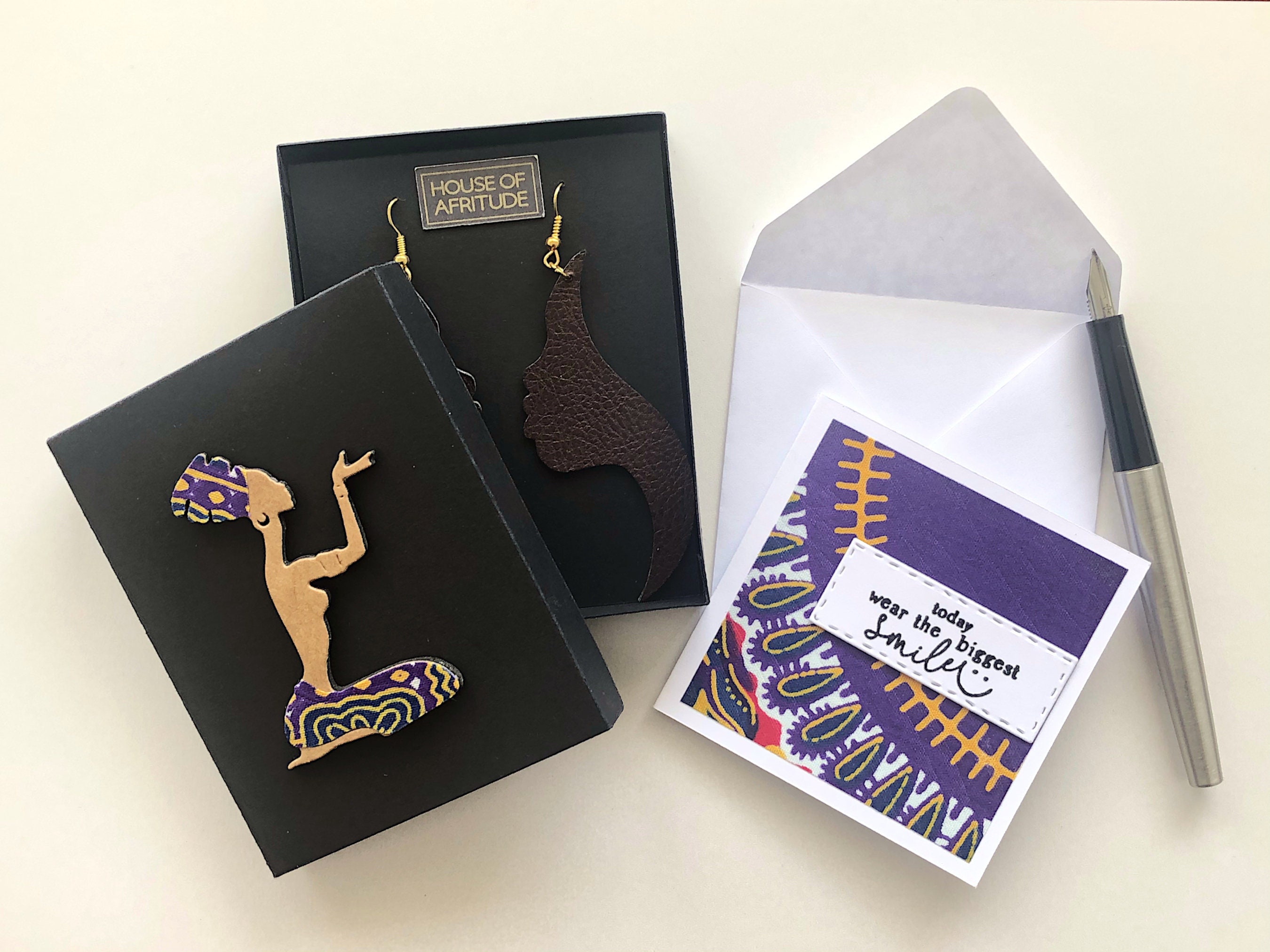 African Print Cards | Ankara Notecards | Ethnic Cards | Stocking Filler ...
