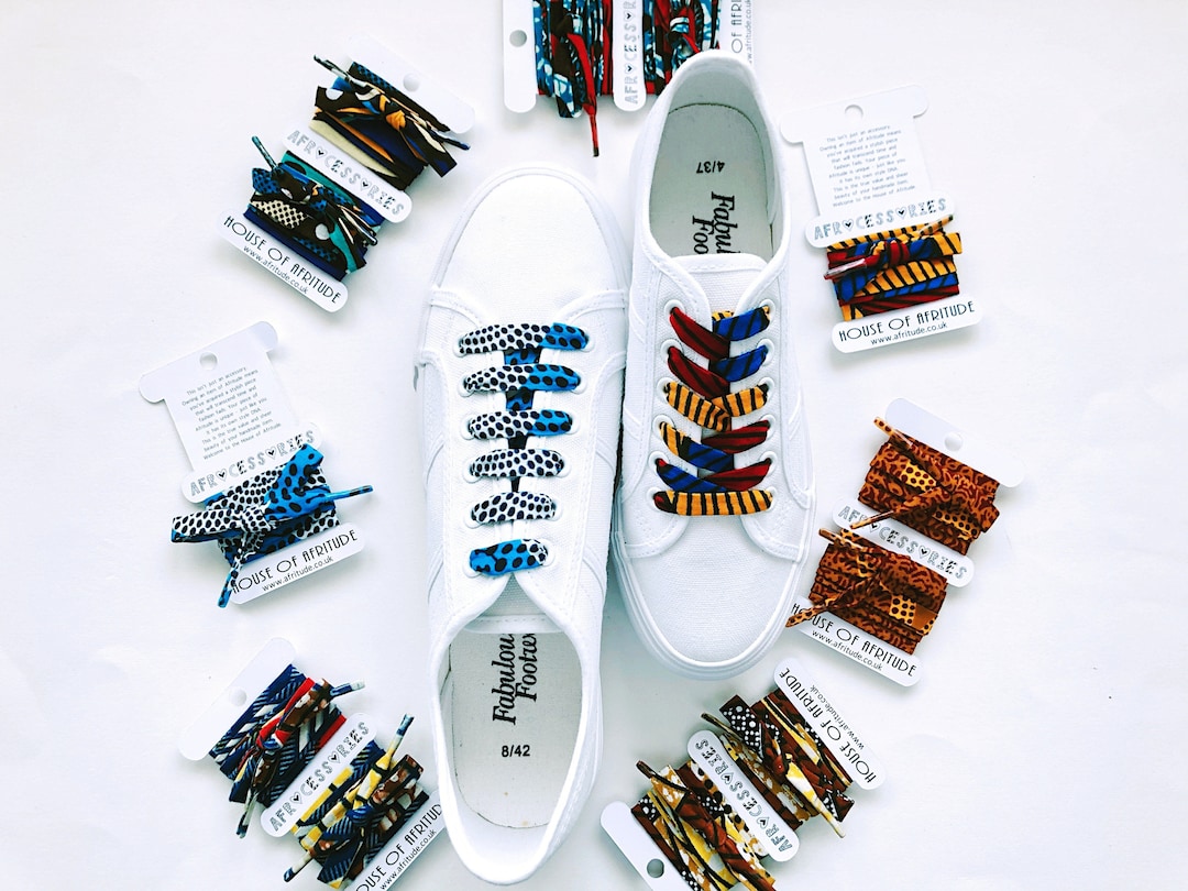 African Print Shoelaces Ankara Shoe Laces Sneaker Etsy