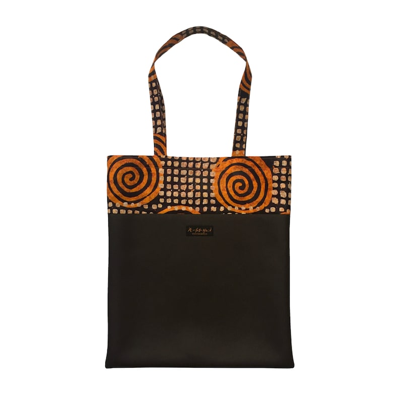 African Print Bag Ankara Tote Bag Faux Leather Bag Book - Etsy