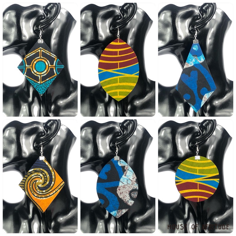 African Print Earring main image 1
