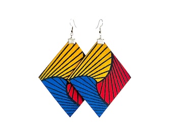 African Print Earrings | Ankara Earrings | Fabric Earrings | Statement Earrings | Santana African Print | Handmade by House of Afritude