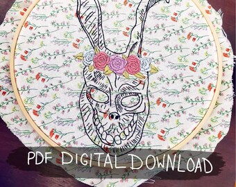 PDF DIGITAL DOWNLOAD Frank the bunny embroidery pattern