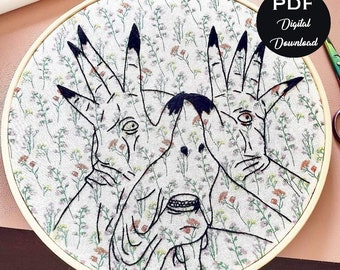 PDF Digital Download Pale Man  Embroidery Pattern