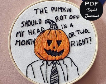 PDF Digital Download The Pumpkin Should Rot Off, Right Embroidery Pattern